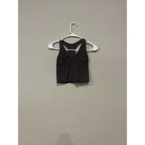 Activewear Women's Size Racerback Texture V-Neck Sleeveless Sports Bra Black